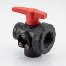 2" BSP Female 3-Way L Port Polypropylene Ball Valve (view 2)