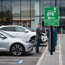 Dark Slate Gray Premium EV Recharging Arrow Left Sign Face - Weather Resistant & Reflective