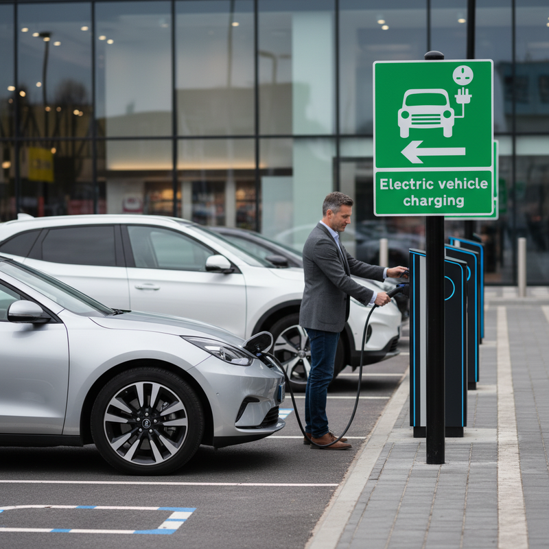 Dark Slate Gray Premium EV Recharging Arrow Left Sign Face - Weather Resistant & Reflective