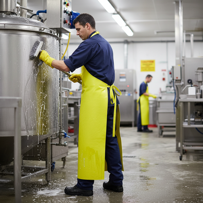 Premium Yellow Apron 48" x 36" - 10 Pack for Food Handling