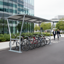 Dim Gray Premium Open Sided Bike Shelter 2m - 5m with Galvanised Roof
