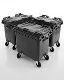 660 Litre 4-Wheeled Bin – Pack of 3 – Polyethylene (view 2)