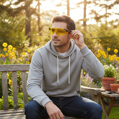 Premium High-Vision Safety Glasses with Yellow Lens and Adjustable Arms for Enhanced Protection
