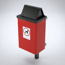 Post mountable galvanised steel dog waste bin with chute (view 2)