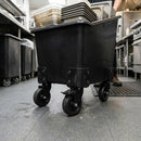 135L Recycled Polyethylene Tapered Truck with Swivel Castors
