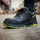 S3S Composite Toe Safety Trainer, Slip Resistant - Black/Lime Green