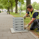 Rosy Brown Heavy Duty Steel Litter Bin for Public Areas - 45L, 75L, 90L Capacities