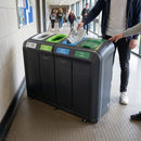 Four-stream recycling station polyethylene waste separation unit