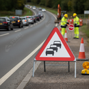 Dim Gray Premium Slippery Road Surface Triangle Metal Sign - 750mm