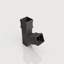 72x72mm Traditional Square Aluminium Downpipe Branches — RAL 7022 / 112.5 Degrees