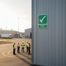 Dim Gray Premium Fire Safety Signs - Assembly Point with Tick for Emergencies