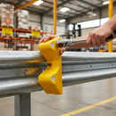 Rosy Brown Premium Plastic Yellow Armco Barrier Ends with Optional Bolts for Secure Installation