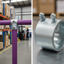 Light Slate Gray Premium Short Tee Key Clamp for Tube Fittings - Versatile Malleable Iron Construction with Multiple Size Options