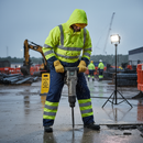 Dark Gray Premium Two-tone Hi-vis Waterproof Overall for Cold Storage