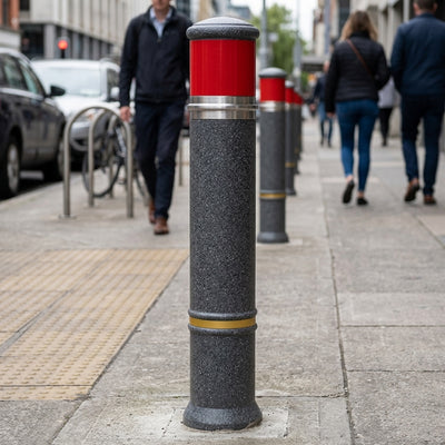 150mm Recycled Polymer Banded Bollard with Reflective Options