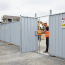 Gray Heavy Duty Steel Hoarding Pedestrian Gate - 2m for Construction Sites