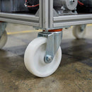 Light Slate Gray 125mm Pressed Steel Swivel Castor Wheel with 4 Hole Top Plate & White Nylon Wheel - 160kg Load Capacity