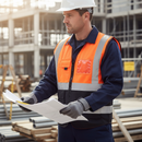 Rosy Brown High-Visibility Two Tone Executive Waistcoat with ID Pocket - Red/Black