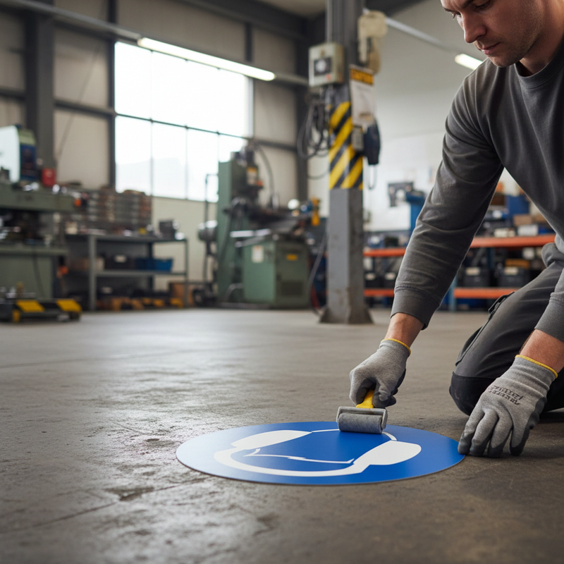 Dim Gray Premium Ear Protection Floor Sign - Slip Resistant & High Visibility