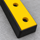 Yellow Polyethylene Impact Pad in Rubber Surround - 750 x 250 x 115mm
