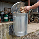 Galvanised Steel Waste Bin, 90 Litre Capacity with Handles