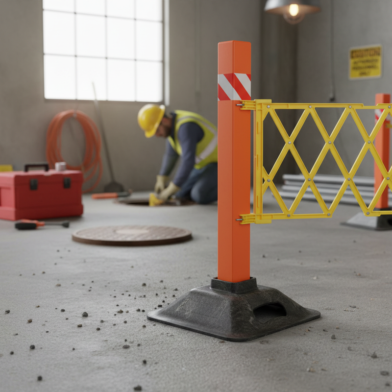 Slate Gray Premium Modular Utility Barrier Base for Enhanced Safety