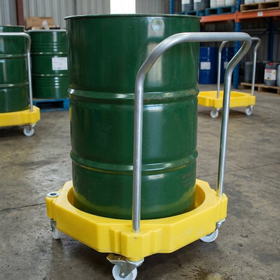4-Wheel Bunded Drum Dolly with Push Handle – 300 kg capacity