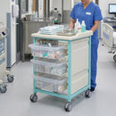 Steel Low Level Single Column Tray Trolley – 757mm Height, 3 Trays
