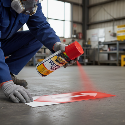 Premium Stencil Spray Paint Aerosol 400ml - Red Color
