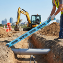 Gray High-Performance Underground Warning Tape for Water Pipes - 150mm x 365m