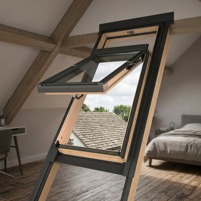 Dual Top Hung Roof Window 550x780mm Laminated Glazing