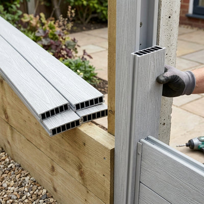 Composite Fencing Board 1800 x 150 x 20mm (4 Pack) - Ash