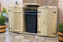 Triple chest timber wheelie bin store for 140-360L bins