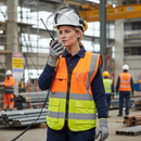 Dim Gray High-Visibility Two Tone Executive Waistcoat with ID Pocket - Orange/Saturn Yellow