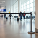 Gray Professional Retractable Tape Barrier System for Queue Management