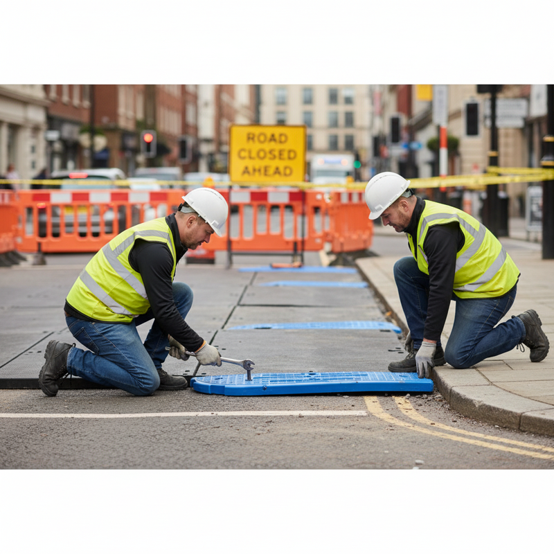 Rosy Brown Premium Modular Road Plate End Section for Heavy Duty Use