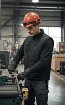 Dark Slate Gray Heavy Duty PVC Coated Pongee Workwear Bodywarmer with Polar Lining