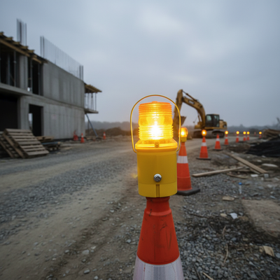 High-Performance Flashing Hazard Warning Lamp with Photocell