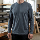 Steel Grey Long Sleeve Cotton Work Top