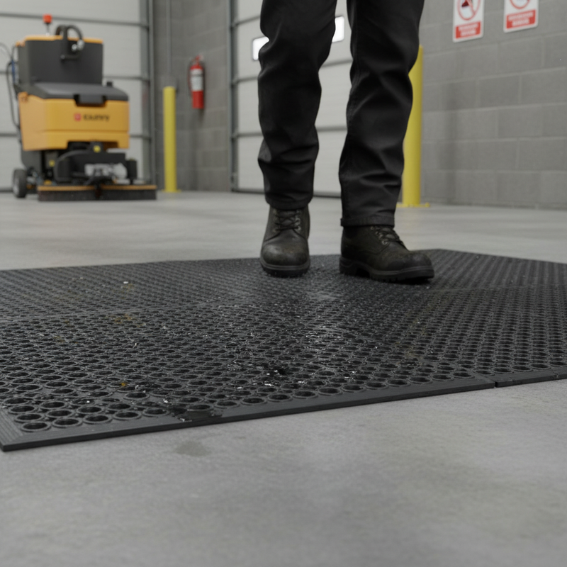 Slate Gray Heavy Duty Rubber Entrance Mat for Busy Entrances