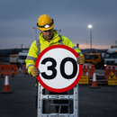 Dark Slate Gray 30mph Quick-Fit Sign Face Diagram 670 - High-Visibility Traffic Safety