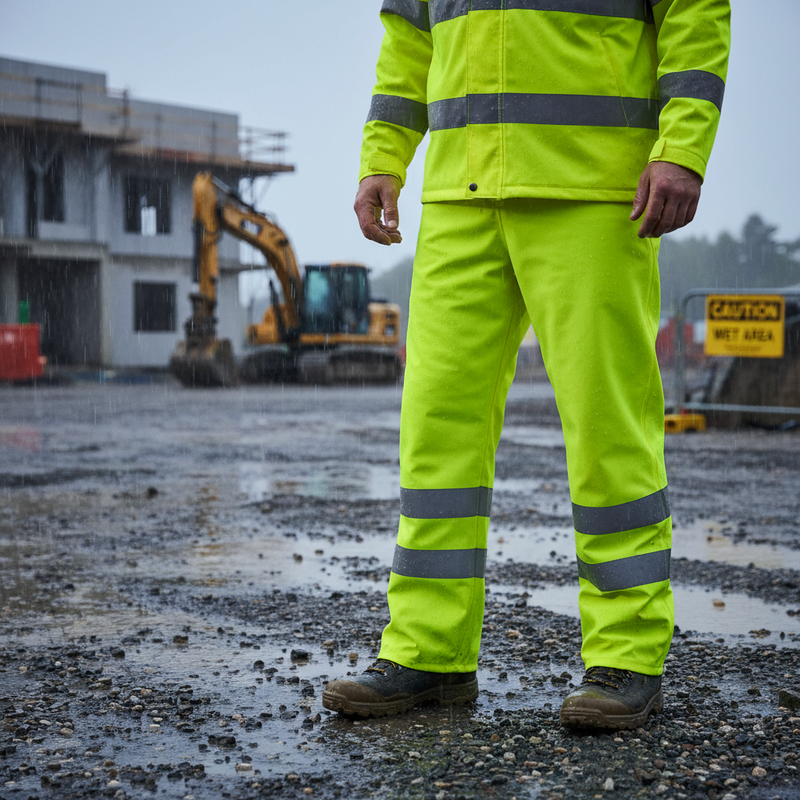 Dim Gray Premium Hi-Visibility Foul Weather Overtrousers in Yellow