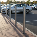 Dark Slate Gray Premium Round Galvanised Steel Bollard - 1000mm Above Ground