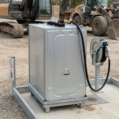 1000 litre diesel storage tank with galvanised steel bund and pallet