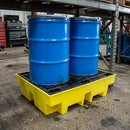 Two-Drum Spill Pallet with Removable Grid – 240L Capacity