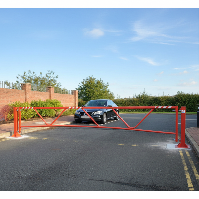 Light Steel Blue Manual Operated Swing Gate for Vehicle Control - Heavy Duty Access Control