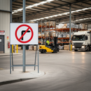 Dark Gray Premium No Right Turn Metal Sign - 750mm for Road Safety