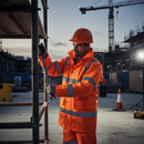 Dark Slate Gray High-Visibility Traffic Jacket with Concealed Hood - Orange