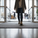Gray Premium Ribbed Entrance Door Mat for Indoor Use - Charcoal