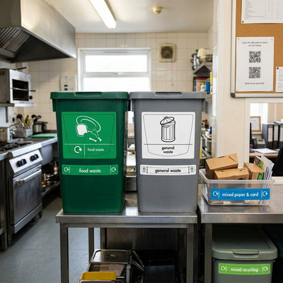Recycling Bin Stickers – Colour-Coded Waste Segregation Labels